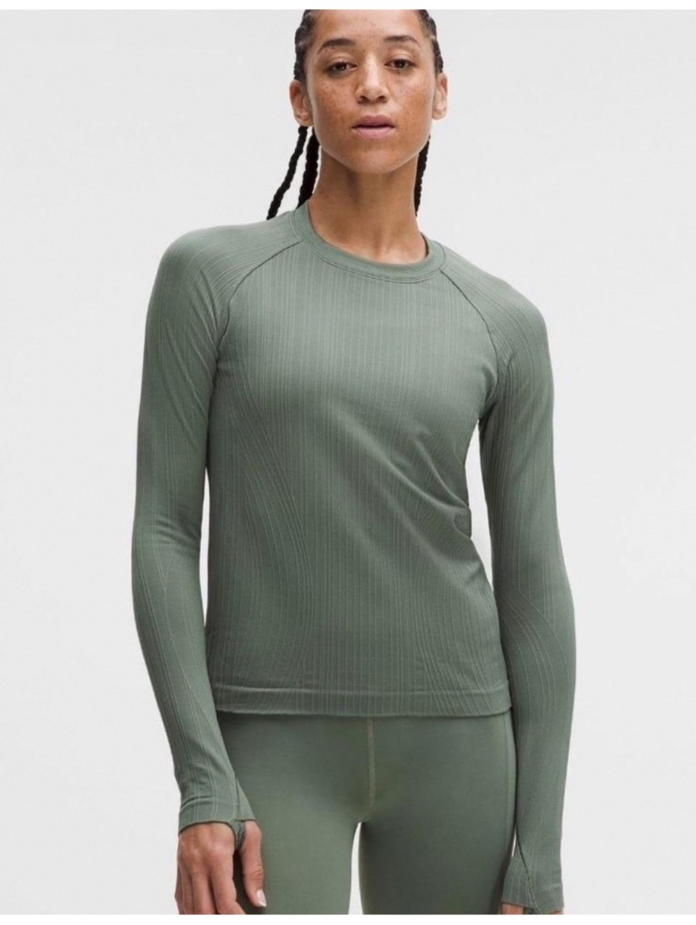 Lululemon Rest Less Long Sleeve Top in Willow Leaf Size Small